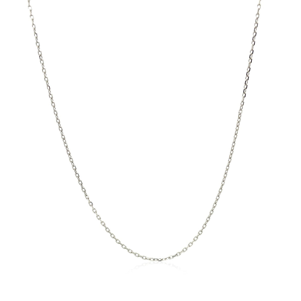 18K White Gold Diamond Cut Cable Link Chain (0.80mm)
