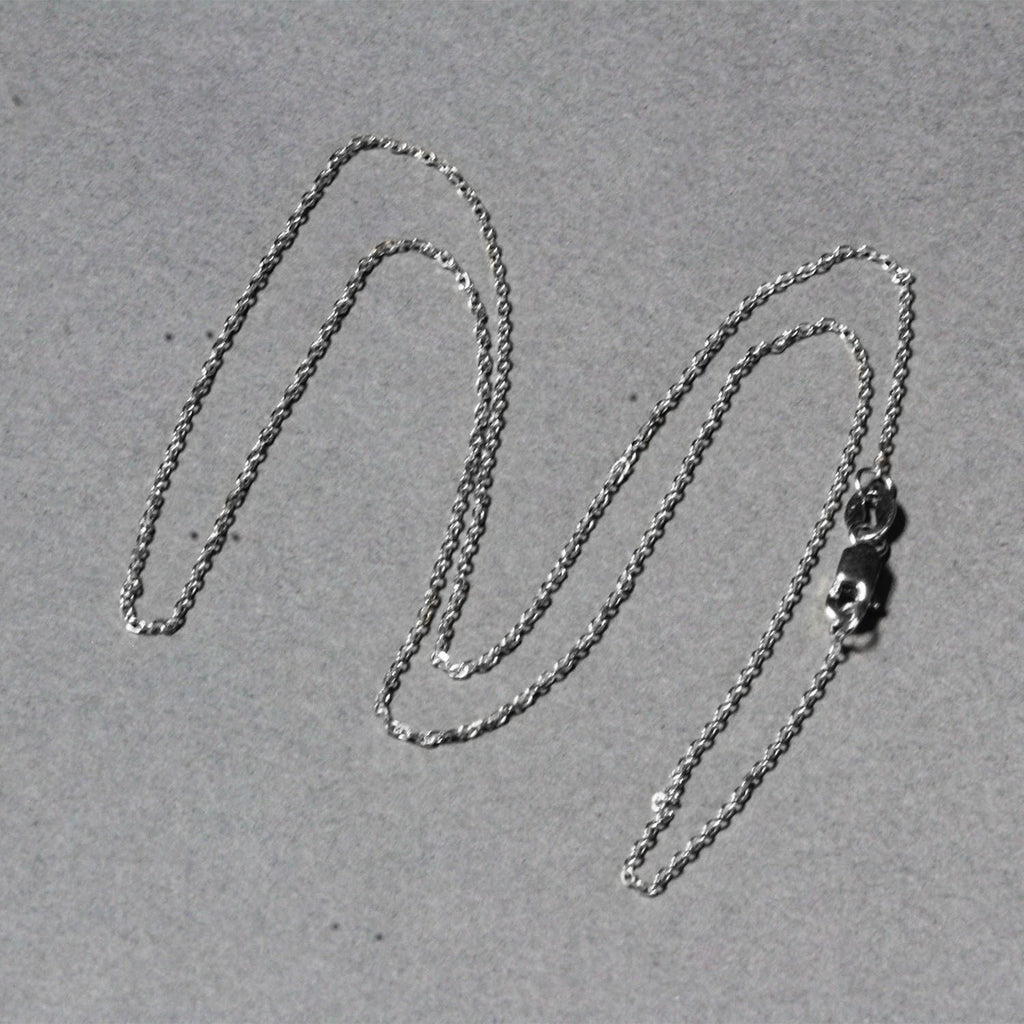 18K White Gold Diamond Cut Cable Link Chain (0.80mm)
