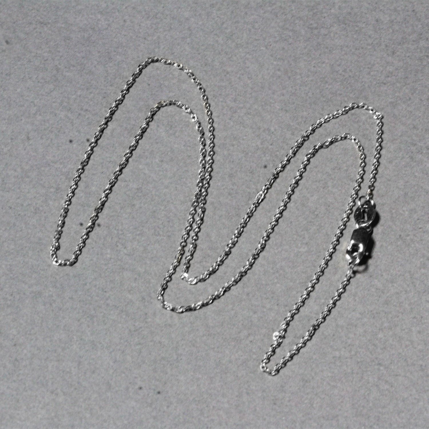 18K White Gold Diamond Cut Cable Link Chain (0.80mm)