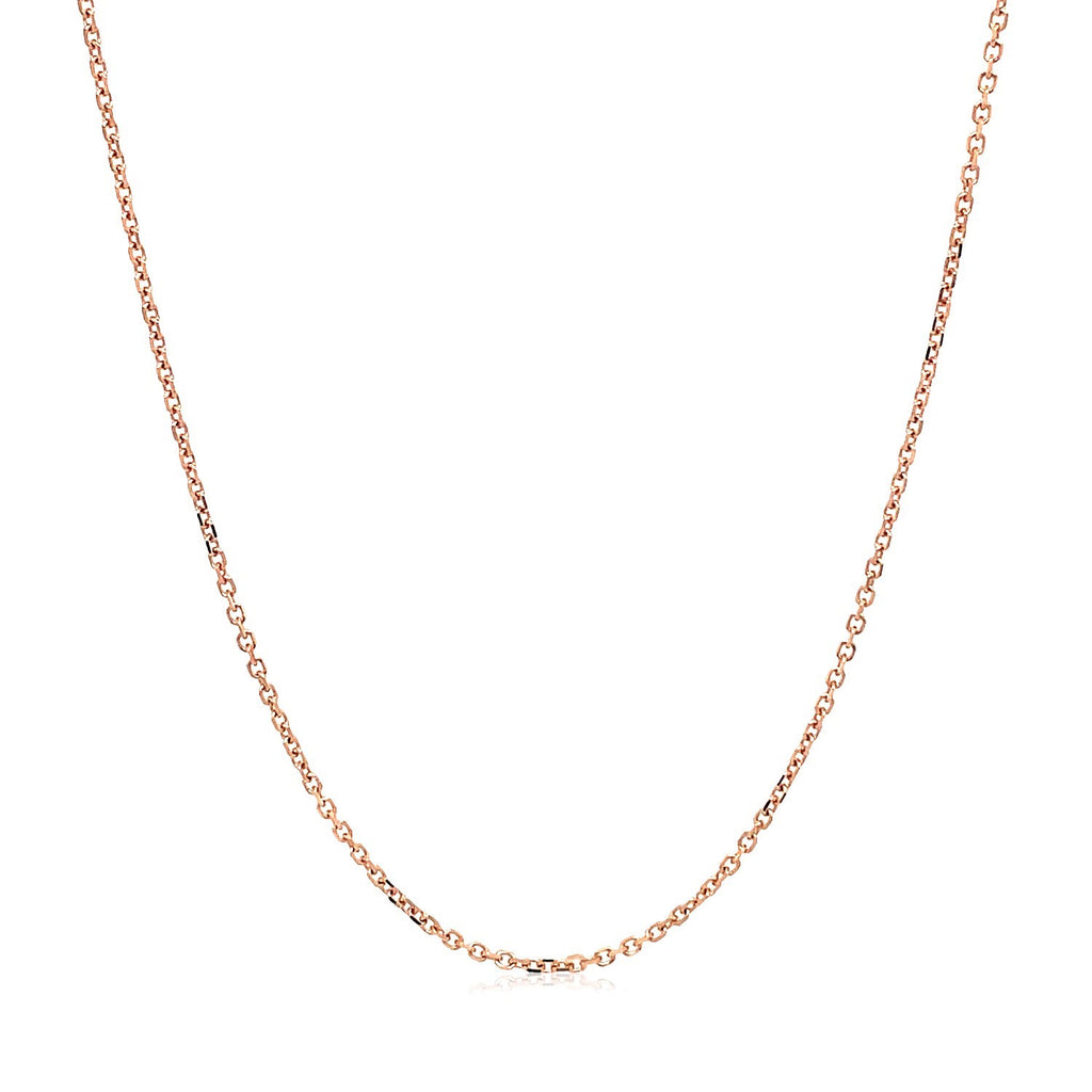 18K Rose Gold Diamond Cut Cable Link Chain (1.10mm)