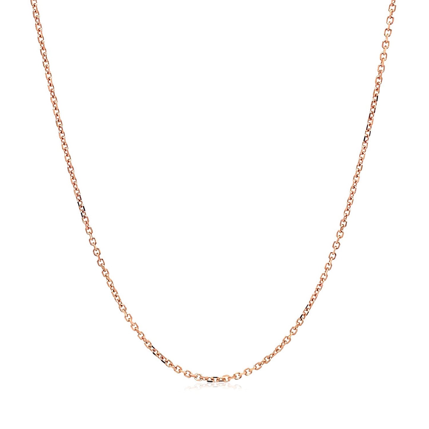 18K Rose Gold Diamond Cut Cable Link Chain (1.10mm)