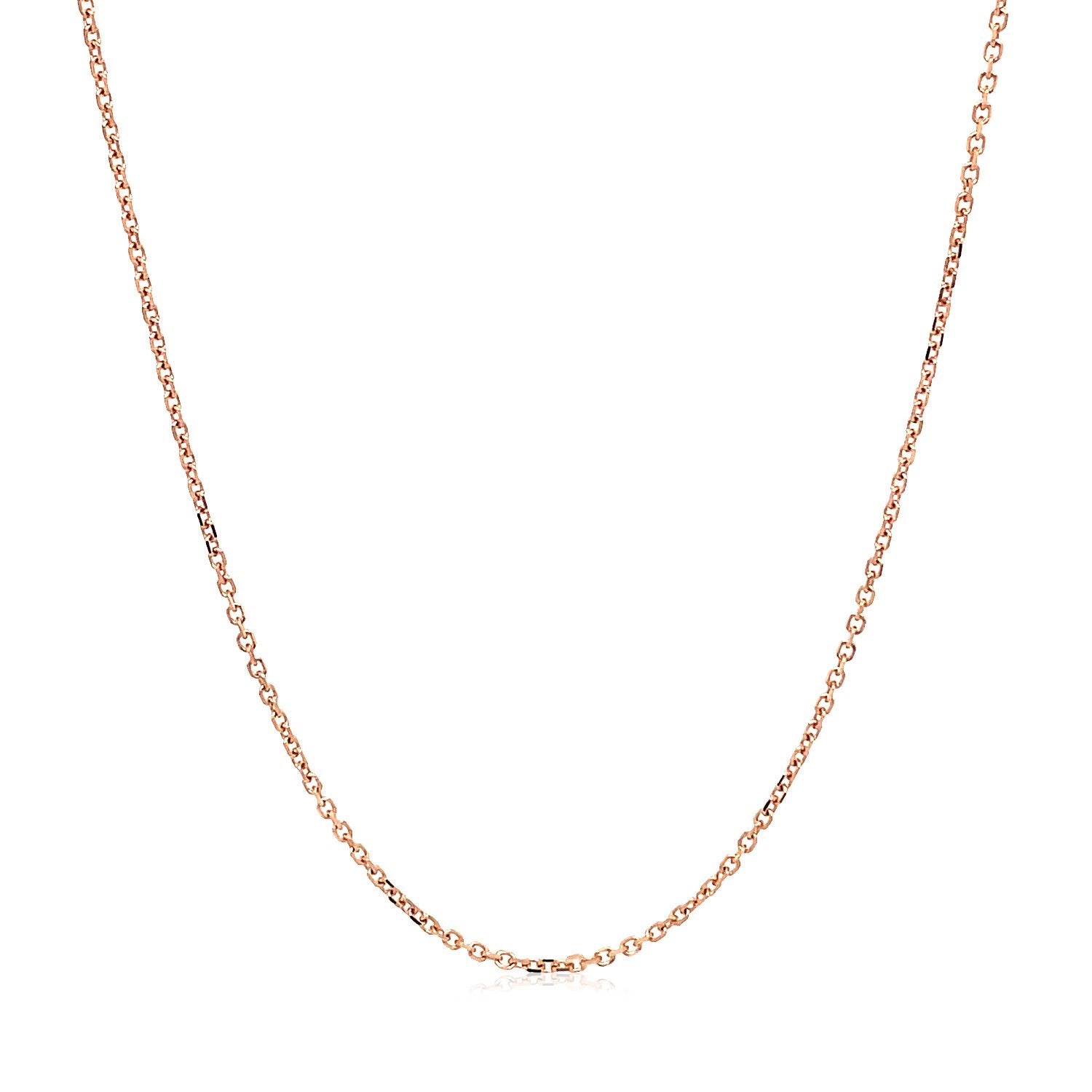 18K Rose Gold Diamond Cut Cable Link Chain (1.10mm)