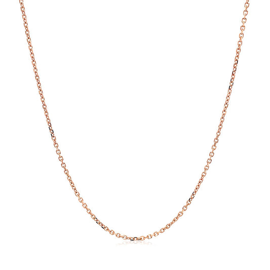 18K Rose Gold Diamond Cut Cable Link Chain (1.10mm)