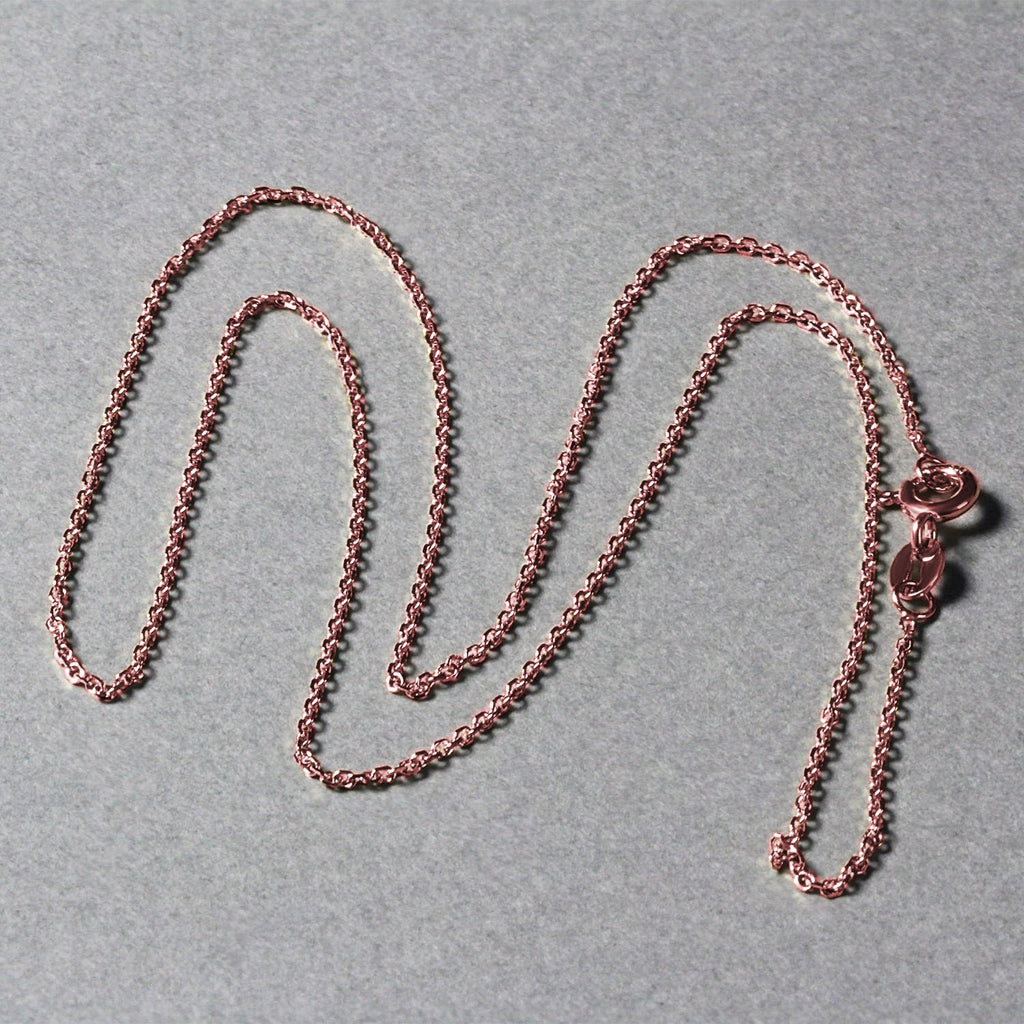 18K Rose Gold Diamond Cut Cable Link Chain (1.10mm)