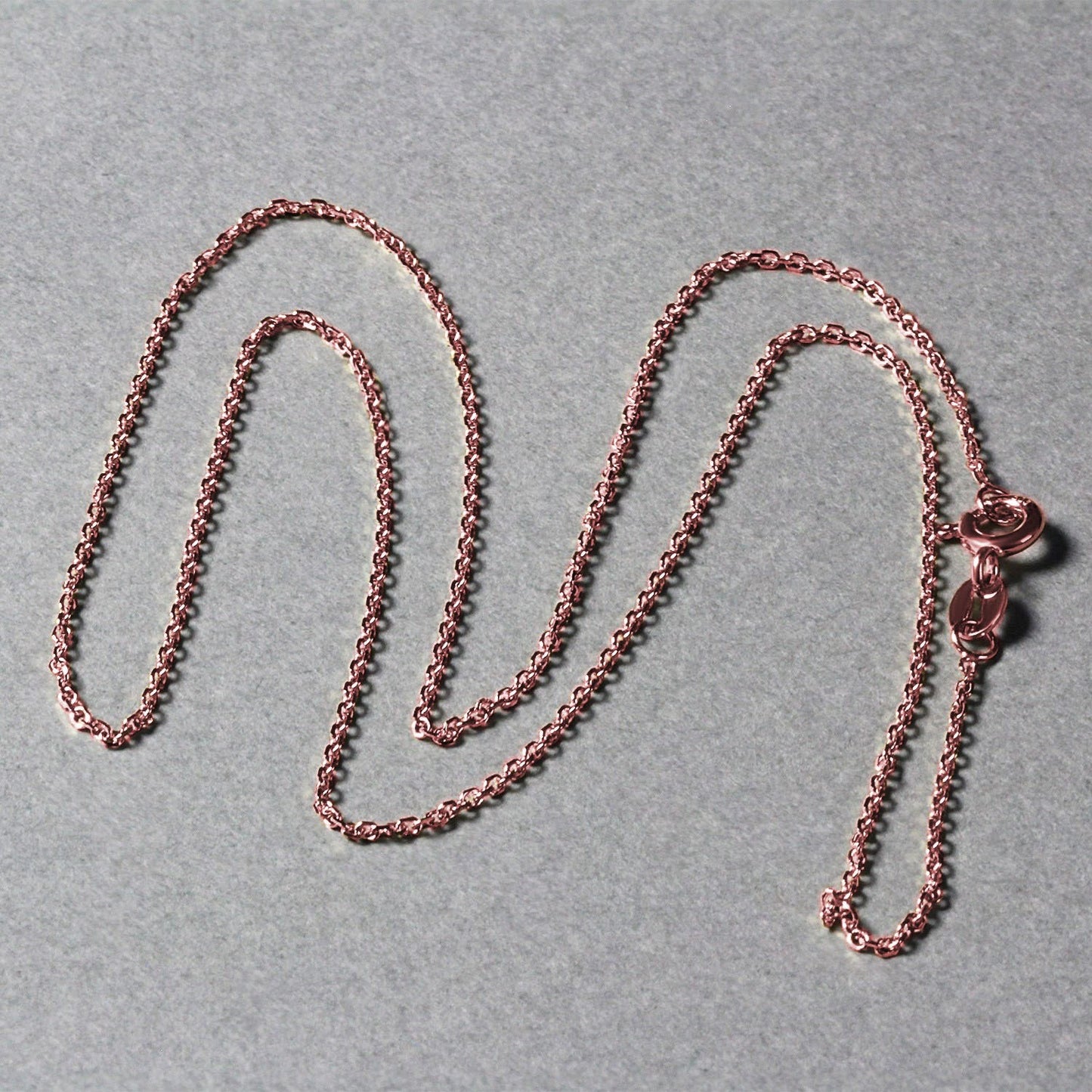 18K Rose Gold Diamond Cut Cable Link Chain (1.10mm)