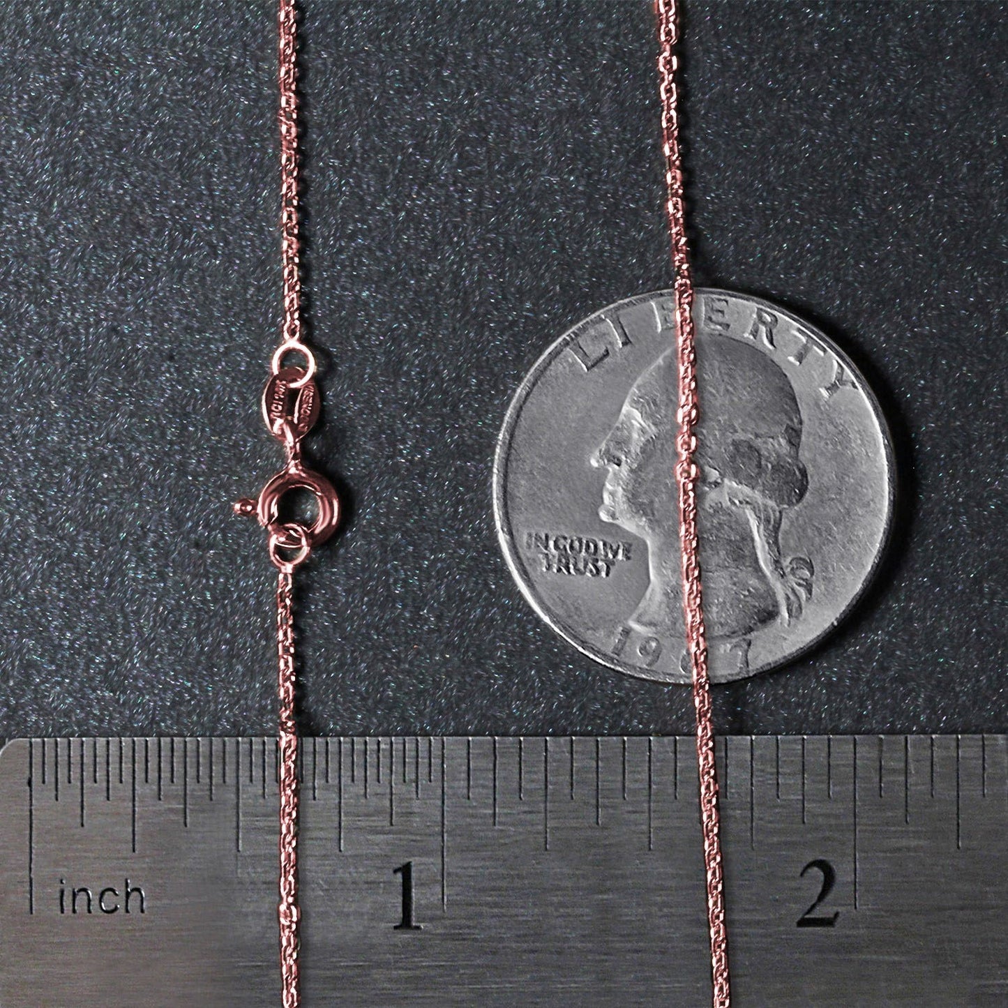 18K Rose Gold Diamond Cut Cable Link Chain (1.10mm)