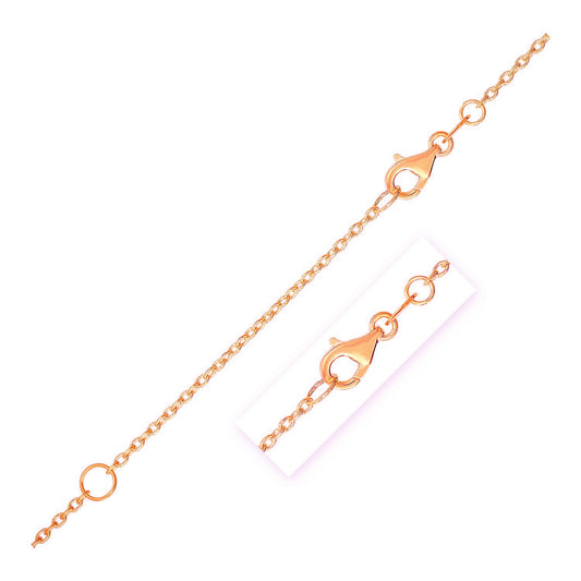 Extendable Cable Chain Necklace in 14K Rose Gold (1.50 mm)