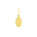 14K Yellow Gold Oval Religious Medal Pendant