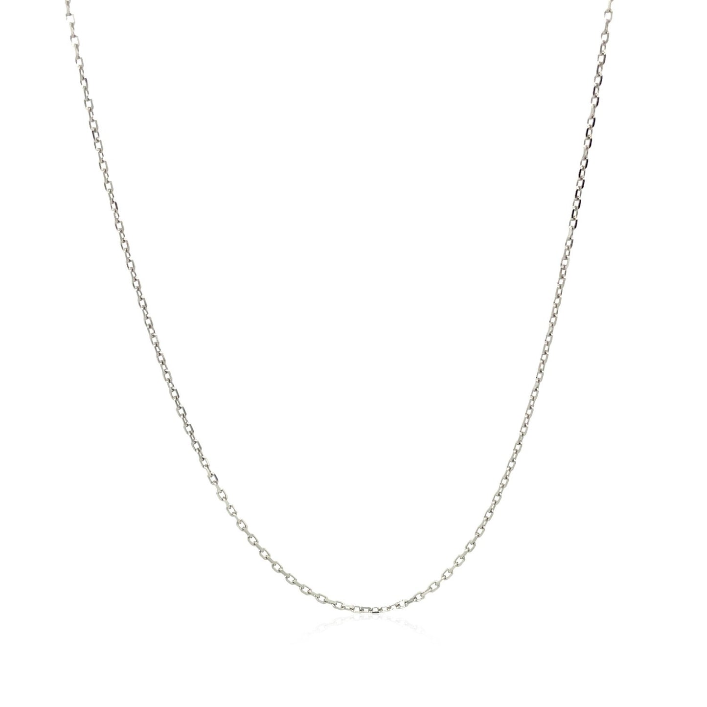 10K White Gold Diamond Cut Cable Link Chain (0.87mm)