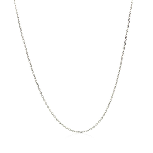 10K White Gold Diamond Cut Cable Link Chain (0.87mm)