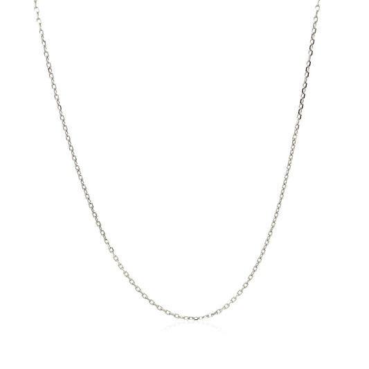 10K White Gold Diamond Cut Cable Link Chain (0.87mm)