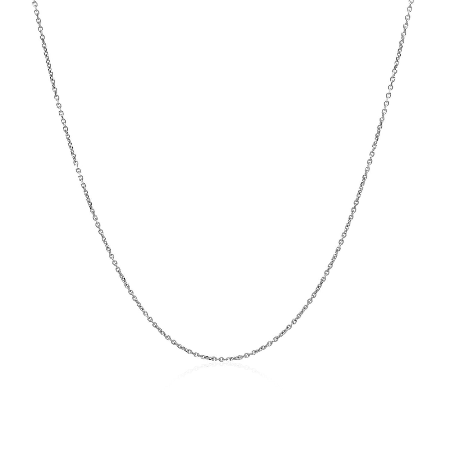 14K White Gold Cable Link Chain Necklace (0.50 mm) – 18"