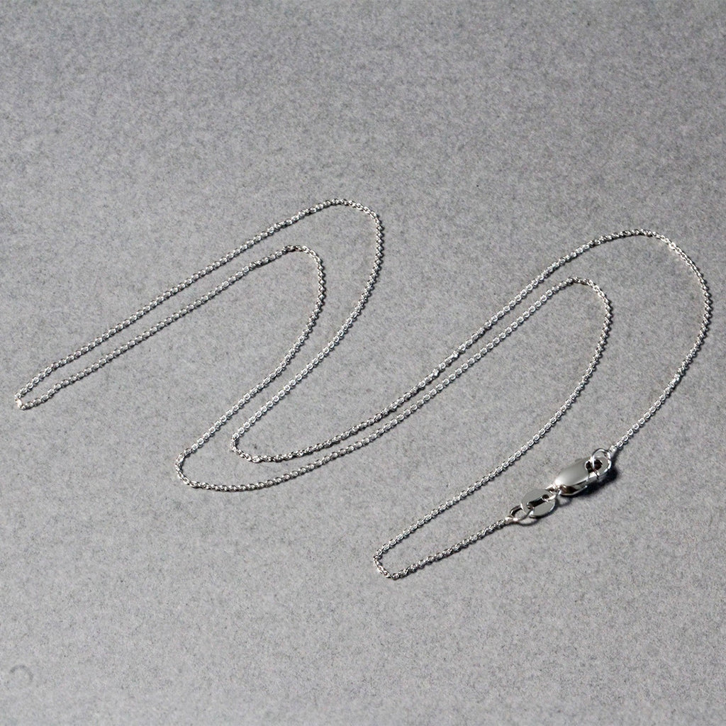 14K White Gold Cable Link Chain Necklace (0.50 mm) – 18"