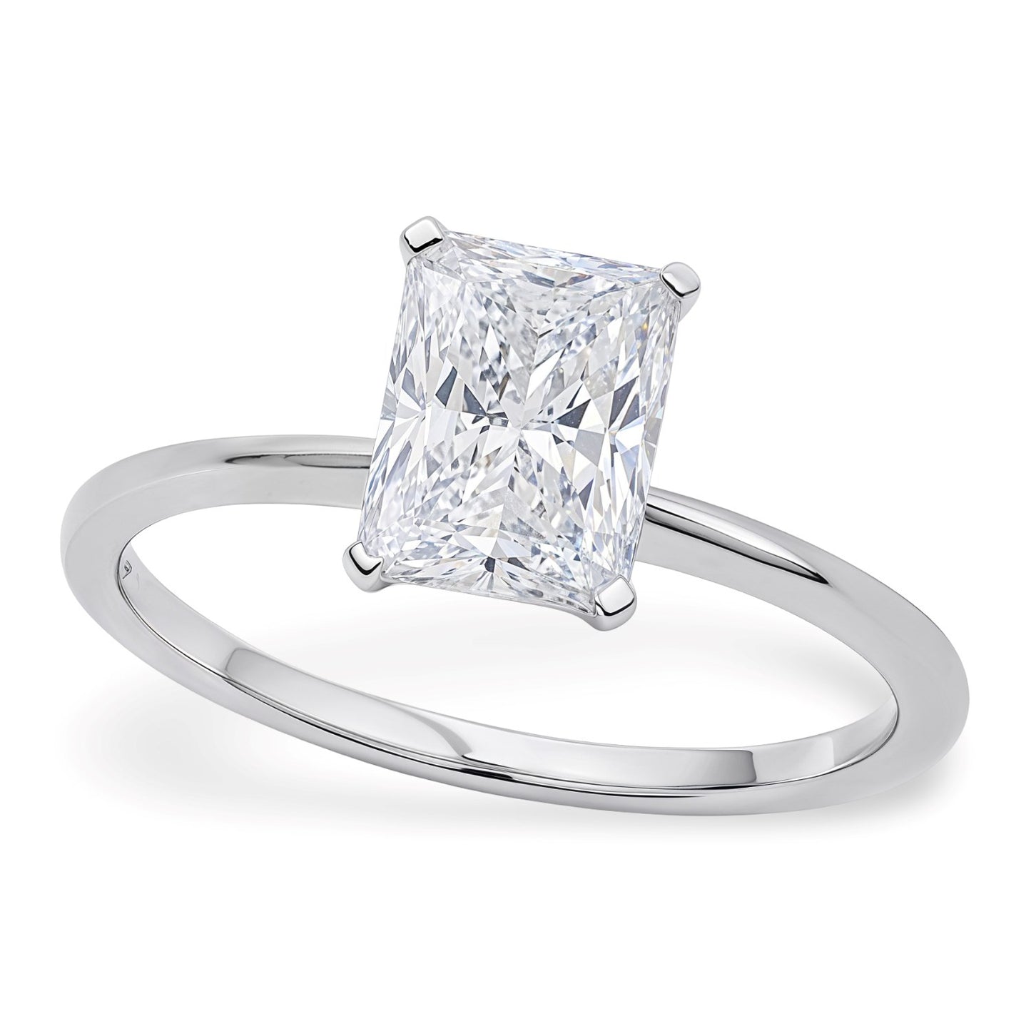 2 Carat Radiant Lab Grown Diamond Solitaire Ring – IGI Certified G/VS1 in 10K White Gold