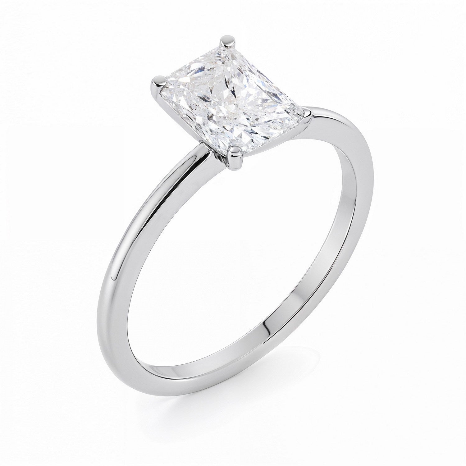 2 Carat Radiant Lab Grown Diamond Solitaire Ring – IGI Certified G/VS1 in 10K White Gold