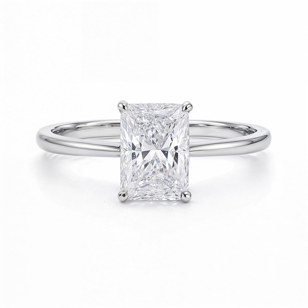 2 Carat Radiant Lab Grown Diamond Solitaire Ring – IGI Certified G/VS1 in 10K White Gold