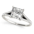 14K White Gold Princess Cut Split Shank Diamond Engagement Ring – 1 1/8 cttw