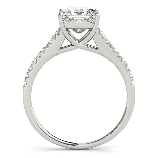 14K White Gold Princess Cut Split Shank Diamond Engagement Ring – 1 1/8 cttw