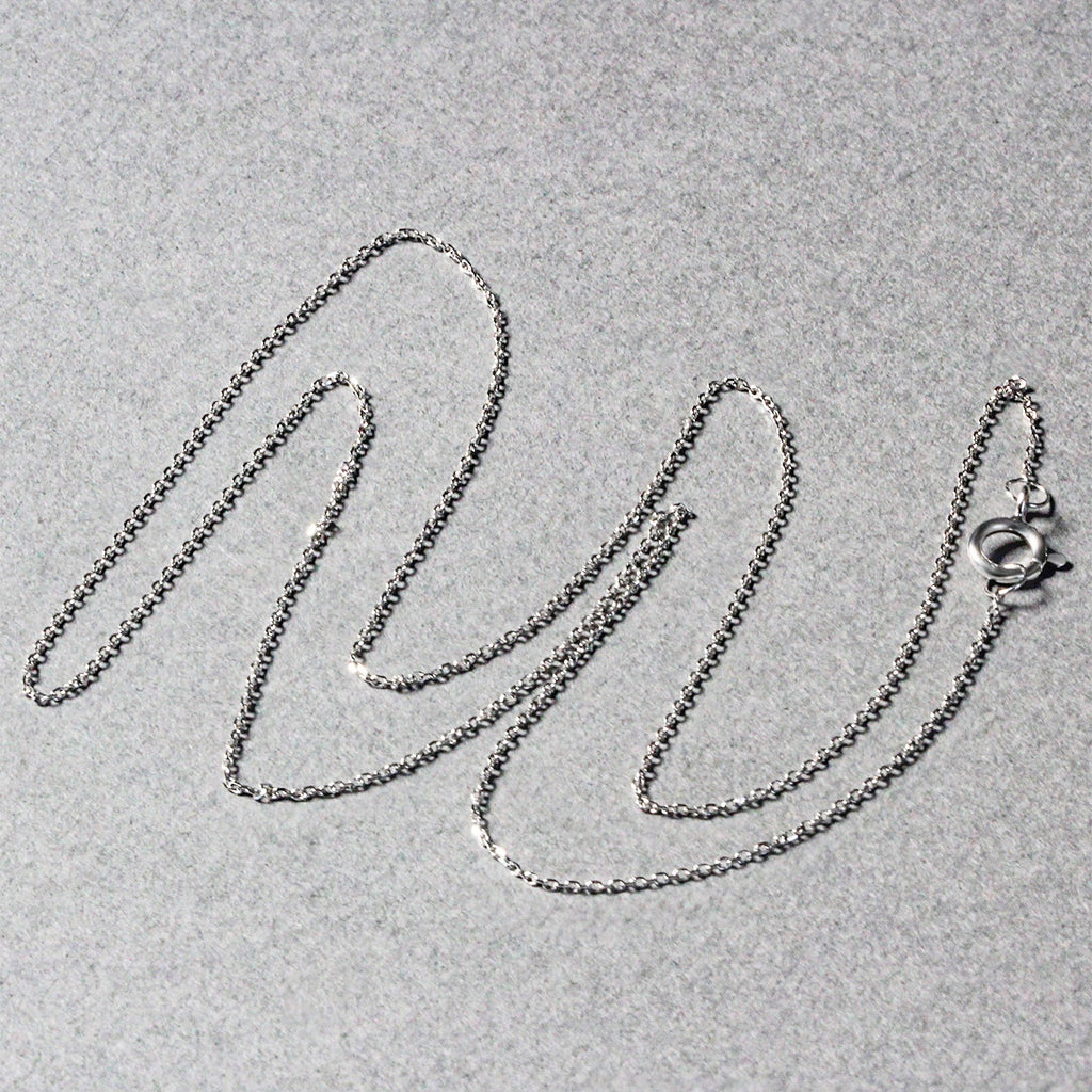 14K White Gold Diamond Cut Cable Link Chain (0.68mm)