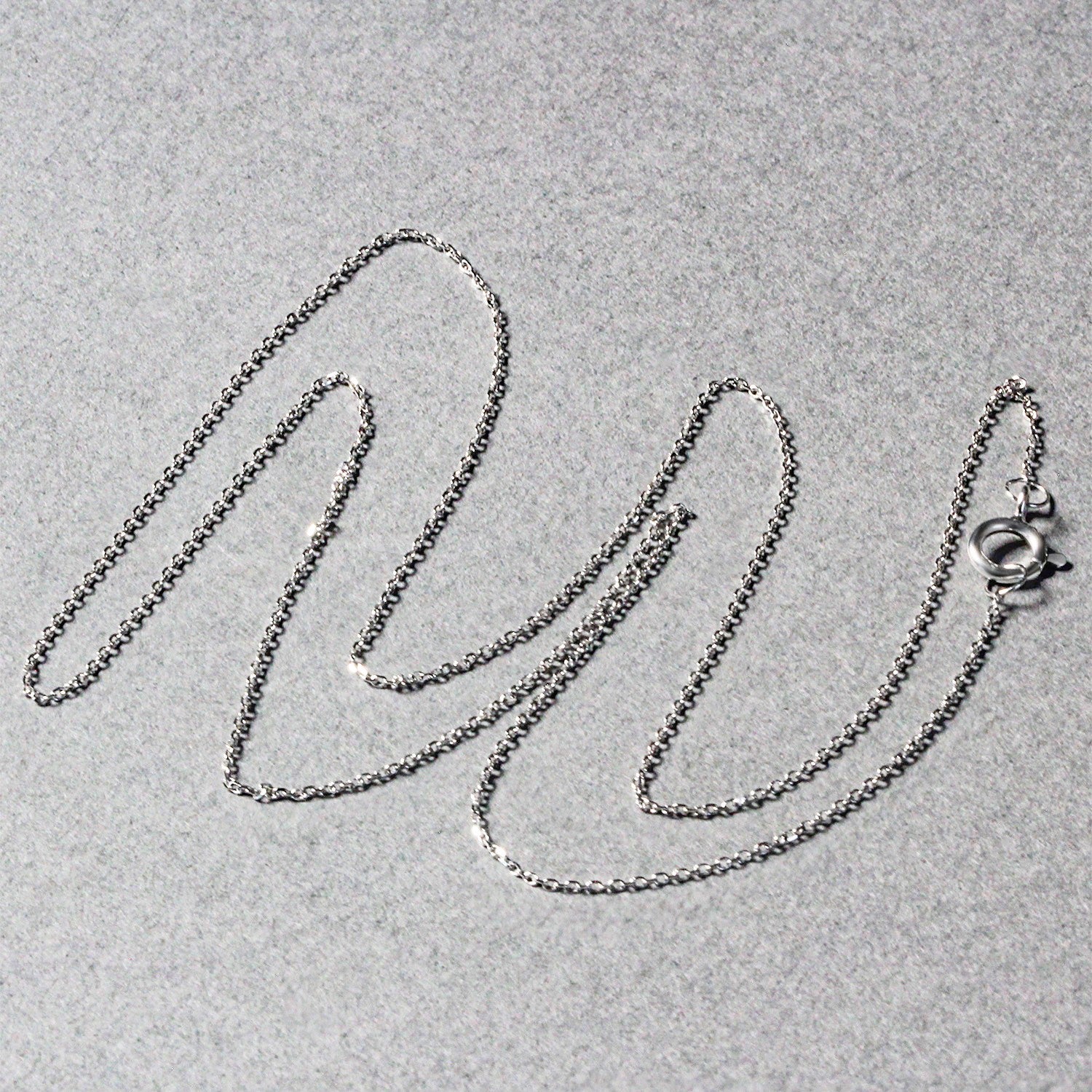 14K White Gold Diamond Cut Cable Link Chain (0.68mm)