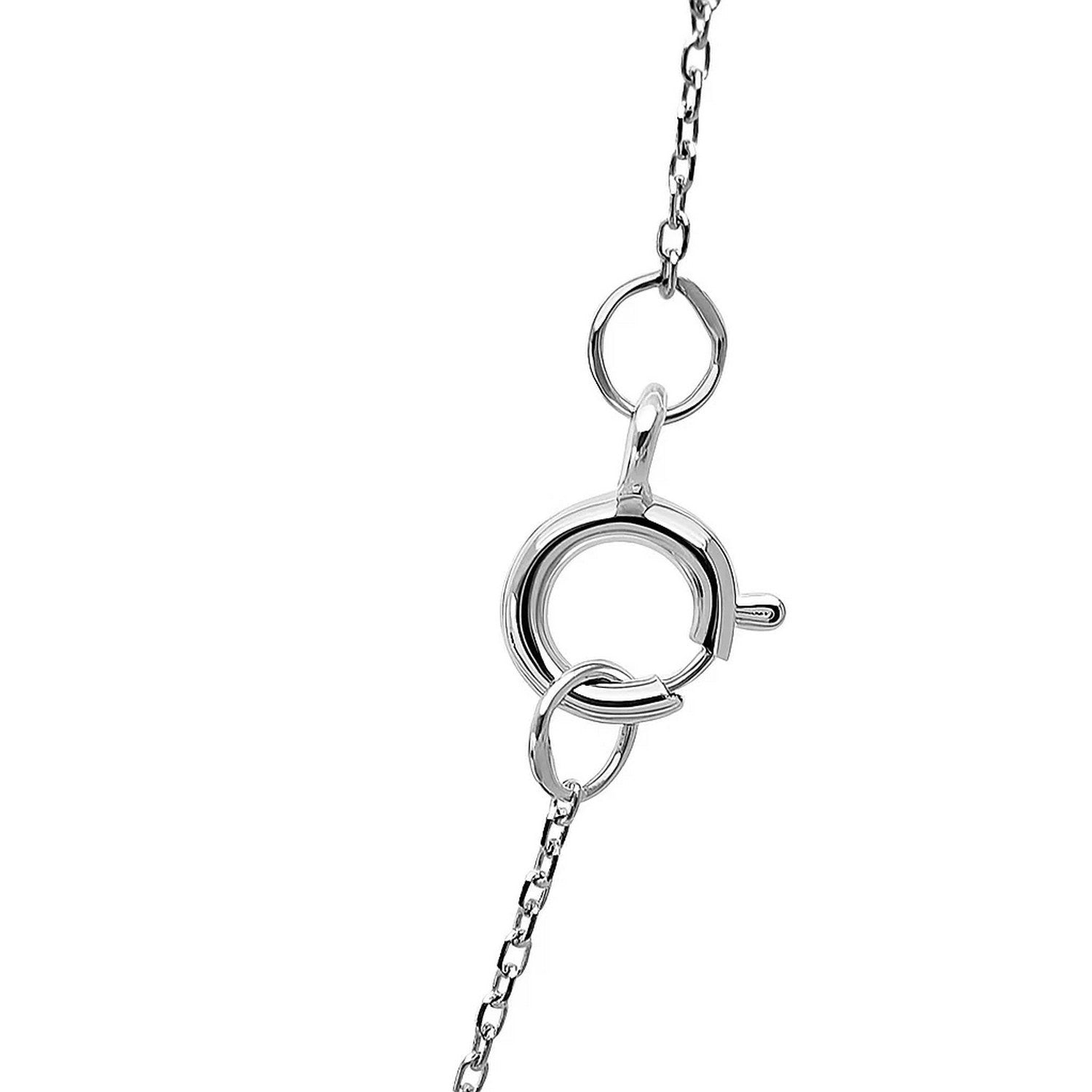 14K White Gold Diamond Cut Cable Link Chain (0.68mm)