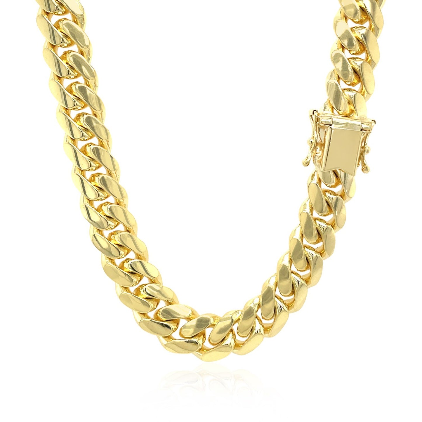 14K Yellow Gold Classic Miami Cuban Solid Chain (9.20 mm)