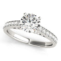 14K White Gold Single Row Prong Set Diamond Engagement Ring – 1 3/8 cttw
