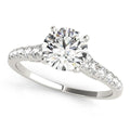 14K White Gold Diamond Engagement Ring – Single Row Scallop Band, 1 3/4 cttw