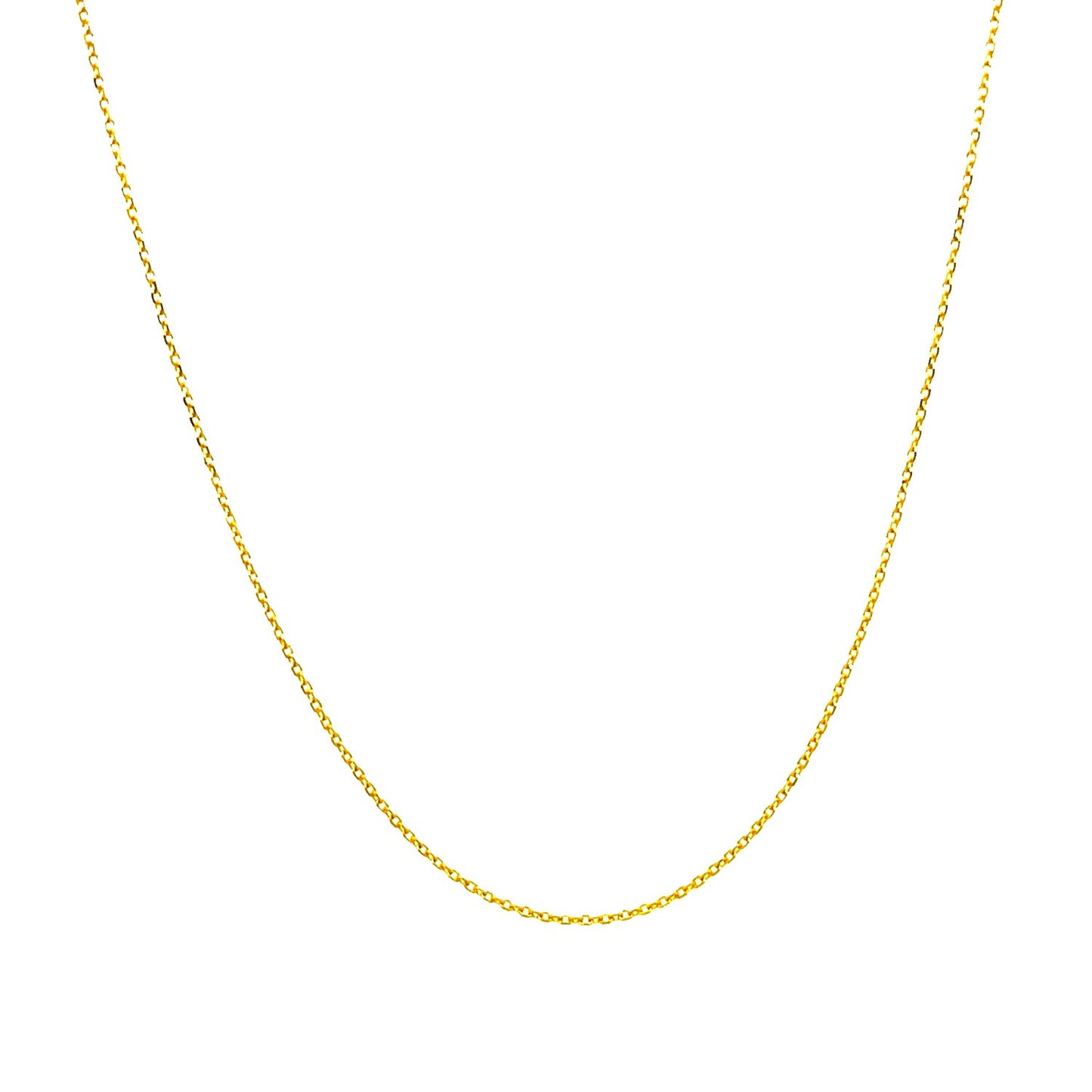14K Yellow Gold Diamond Cut Cable Link Chain (0.68mm)