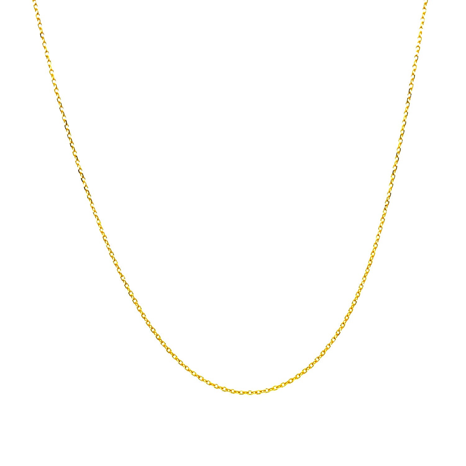 14K Yellow Gold Diamond Cut Cable Link Chain (0.68mm)