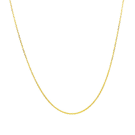 14K Yellow Gold Diamond Cut Cable Link Chain (0.68mm)