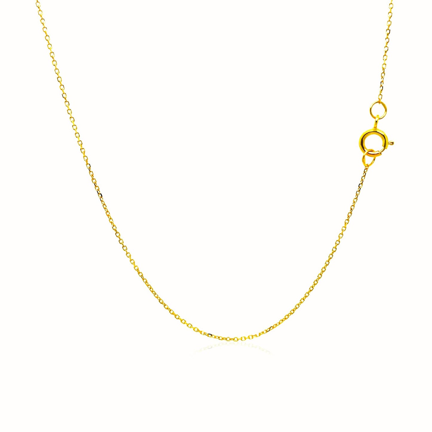 14K Yellow Gold Diamond Cut Cable Link Chain (0.68mm)