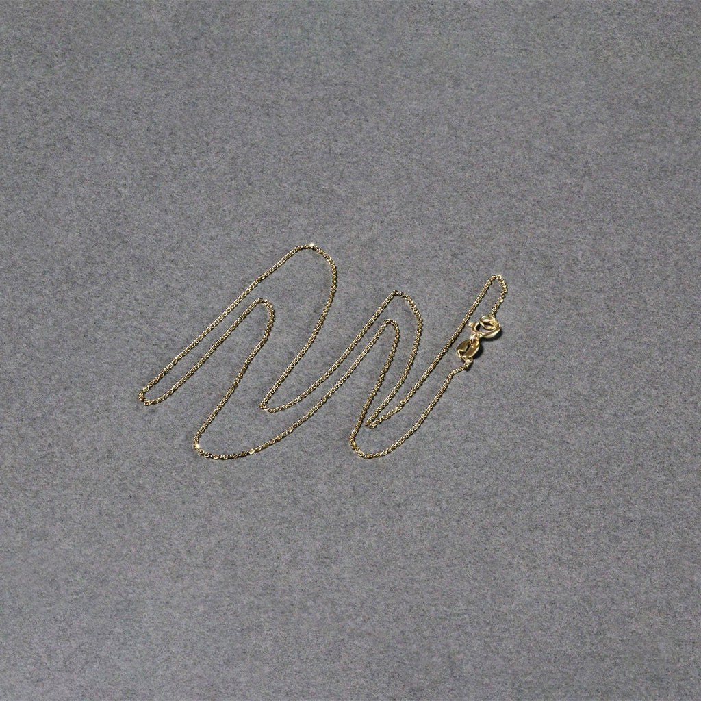 14K Yellow Gold Diamond Cut Cable Link Chain (0.68mm)
