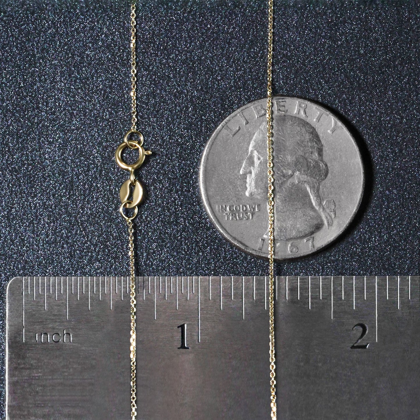 14K Yellow Gold Diamond Cut Cable Link Chain (0.68mm)