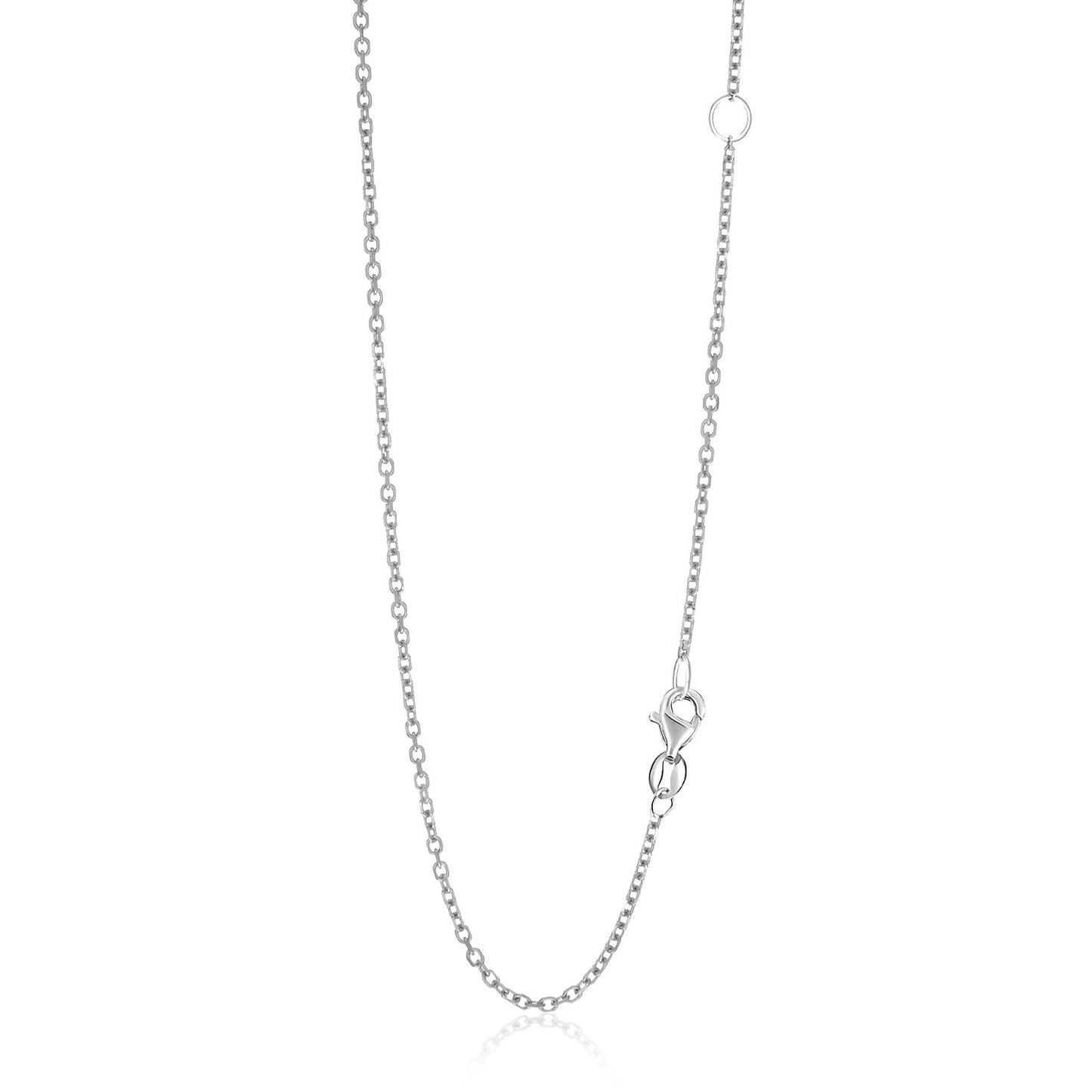 14K White Gold Adjustable Cable Chain Necklace (1.50 mm)