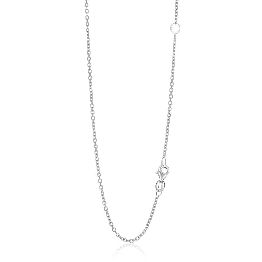 14K White Gold Adjustable Cable Chain Necklace (1.50 mm)