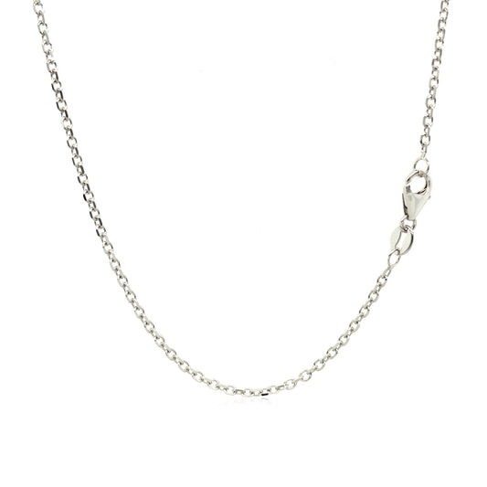 14K White Gold Adjustable Cable Chain Necklace (1.50 mm)