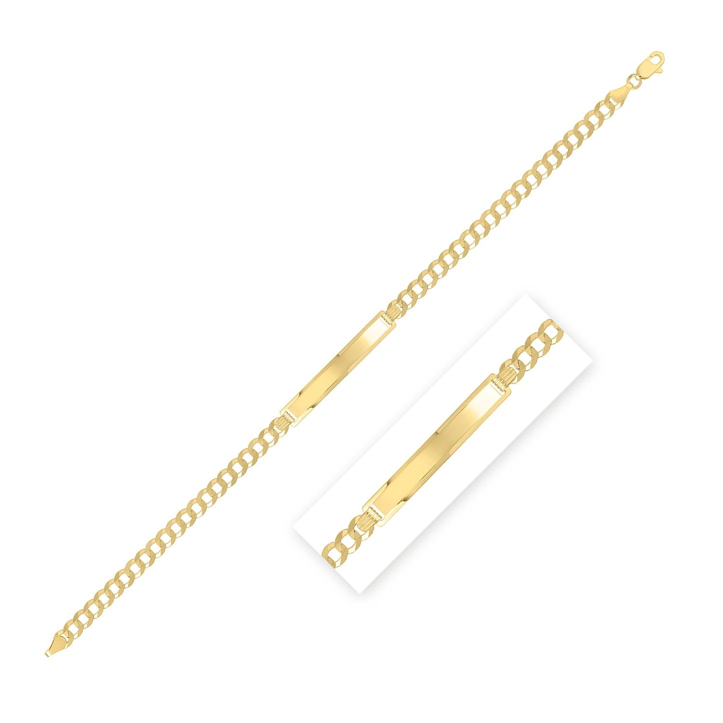 14K Yellow Gold Curb ID Bracelet (4.70 mm)