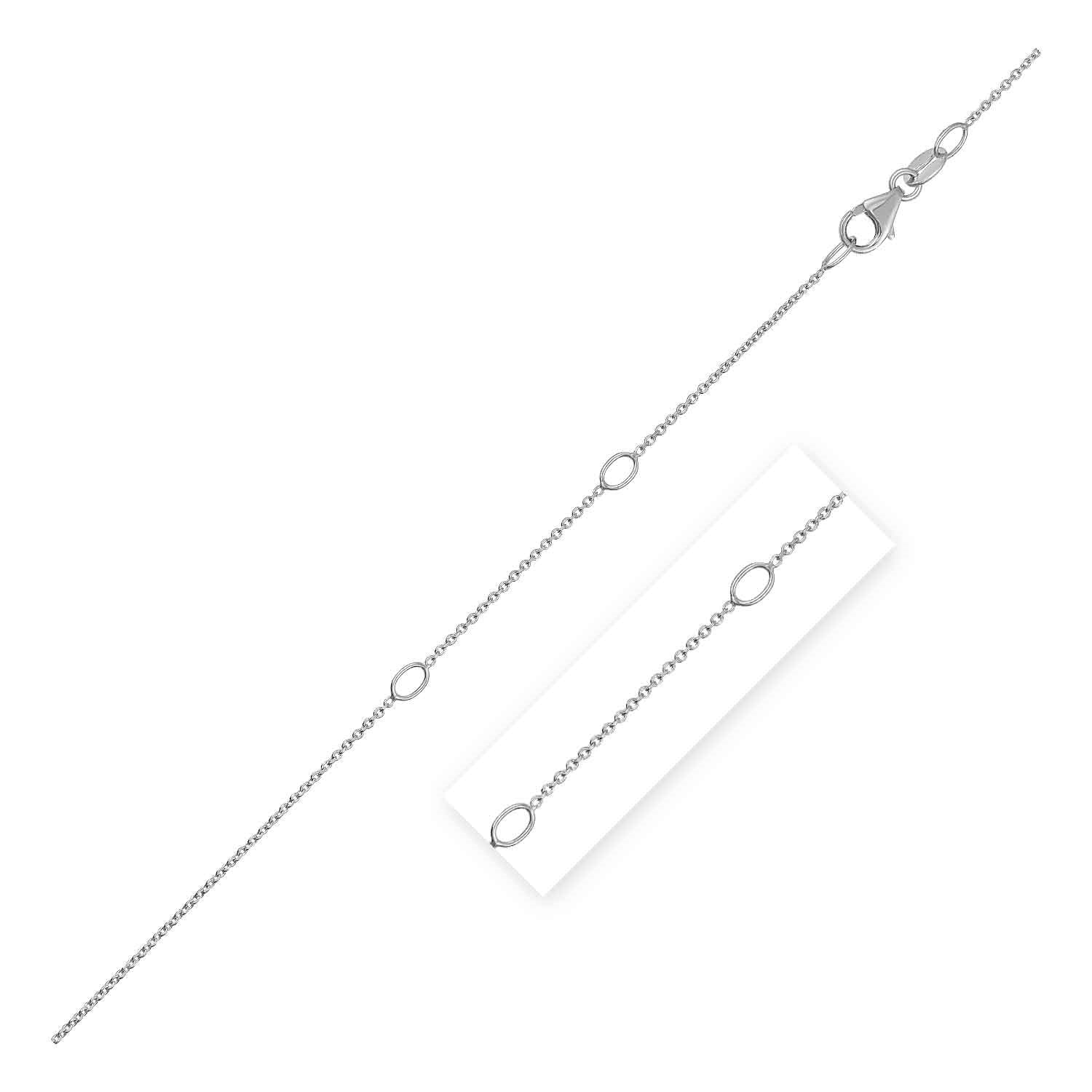 Adjustable Cable Chain in 14K White Gold (0.97mm)