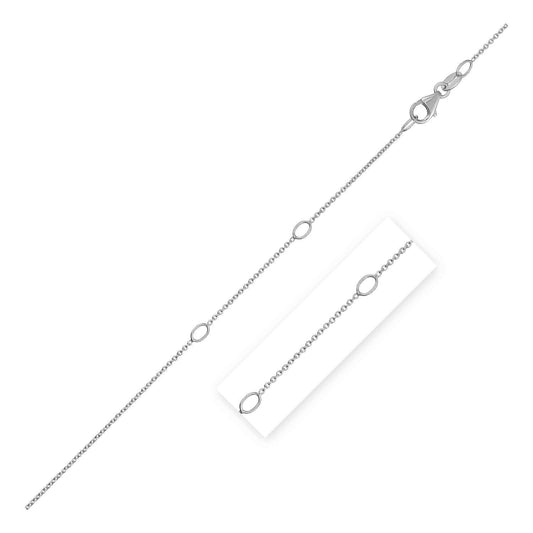 Adjustable Cable Chain in 14K White Gold (0.97mm)