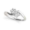 14K White Gold Two Stone Solitaire Diamond Ring – 1/2 cttw