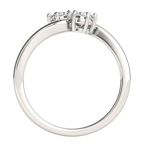 14K White Gold Two Stone Solitaire Diamond Ring – 1/2 cttw