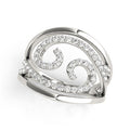 14K White Gold Swirl Design Diamond Ring – 1/2 cttw