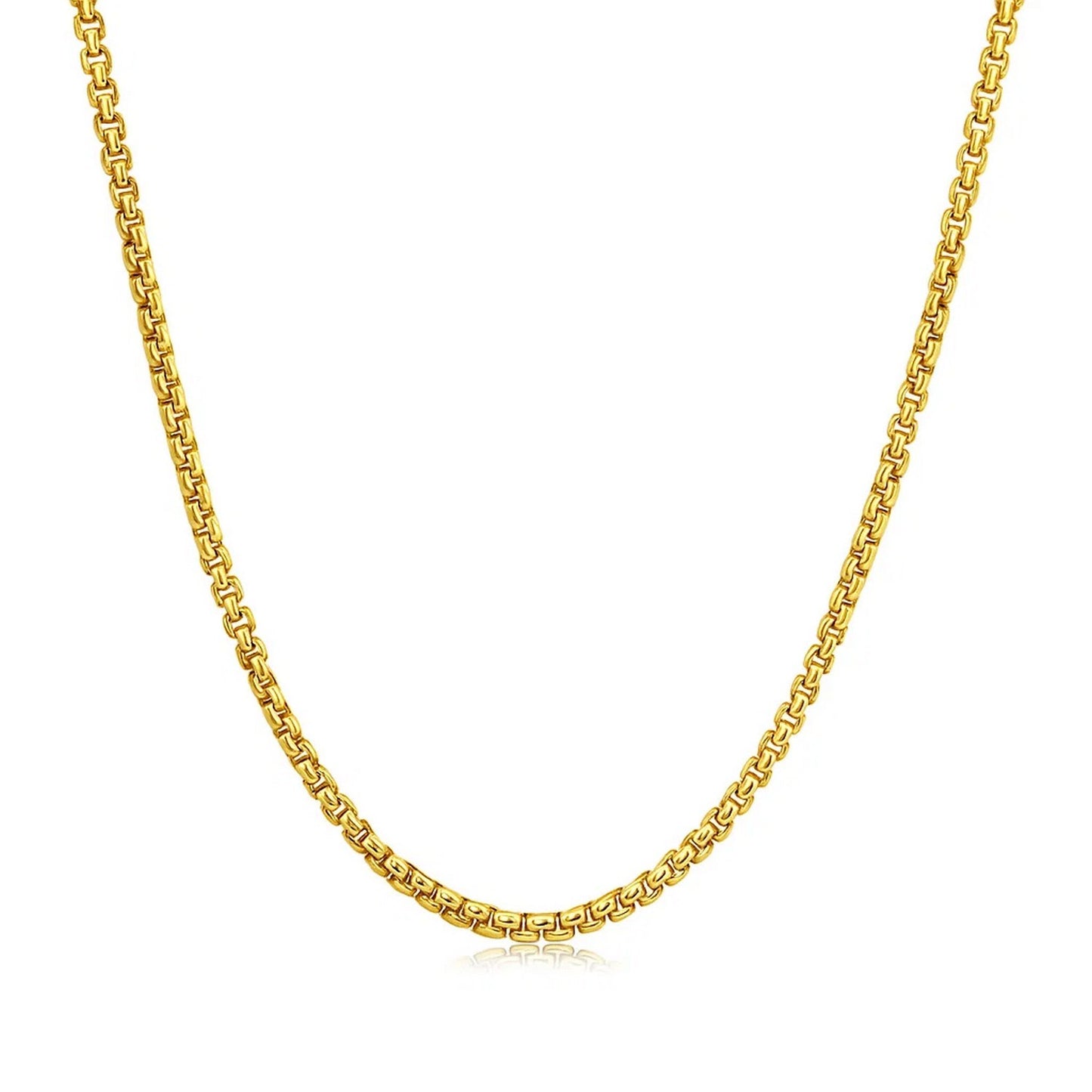 14K Yellow Gold Solid Round Box Chain (1.6 mm)