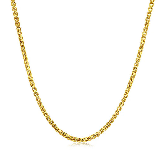 14K Yellow Gold Solid Round Box Chain (1.6 mm)