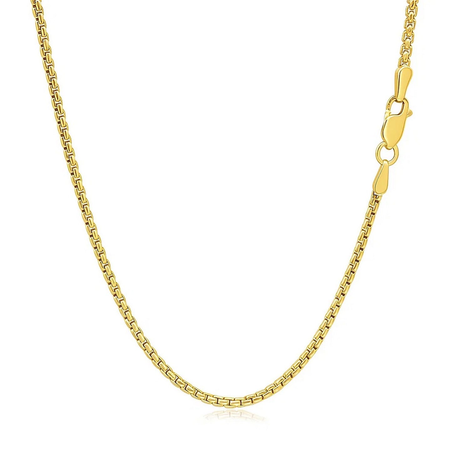 14K Yellow Gold Solid Round Box Chain (1.6 mm)