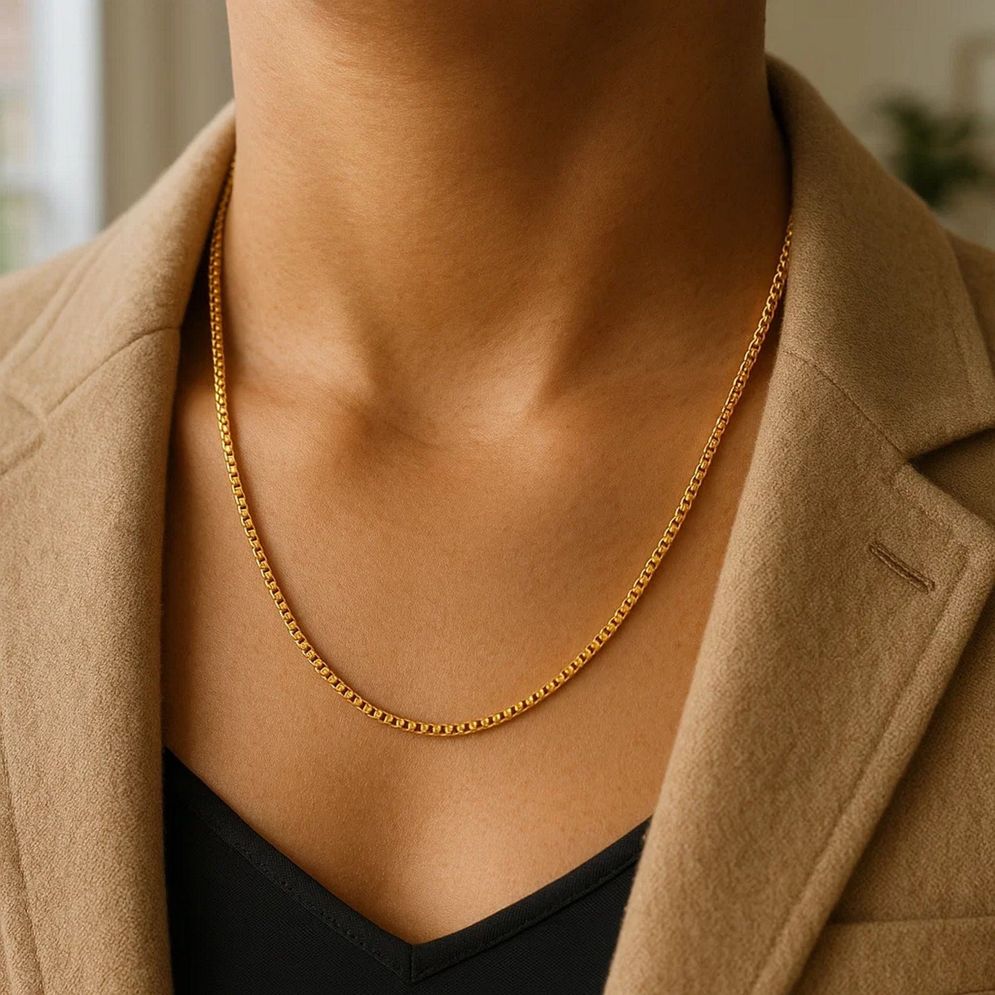 14K Yellow Gold Solid Round Box Chain (1.6 mm)