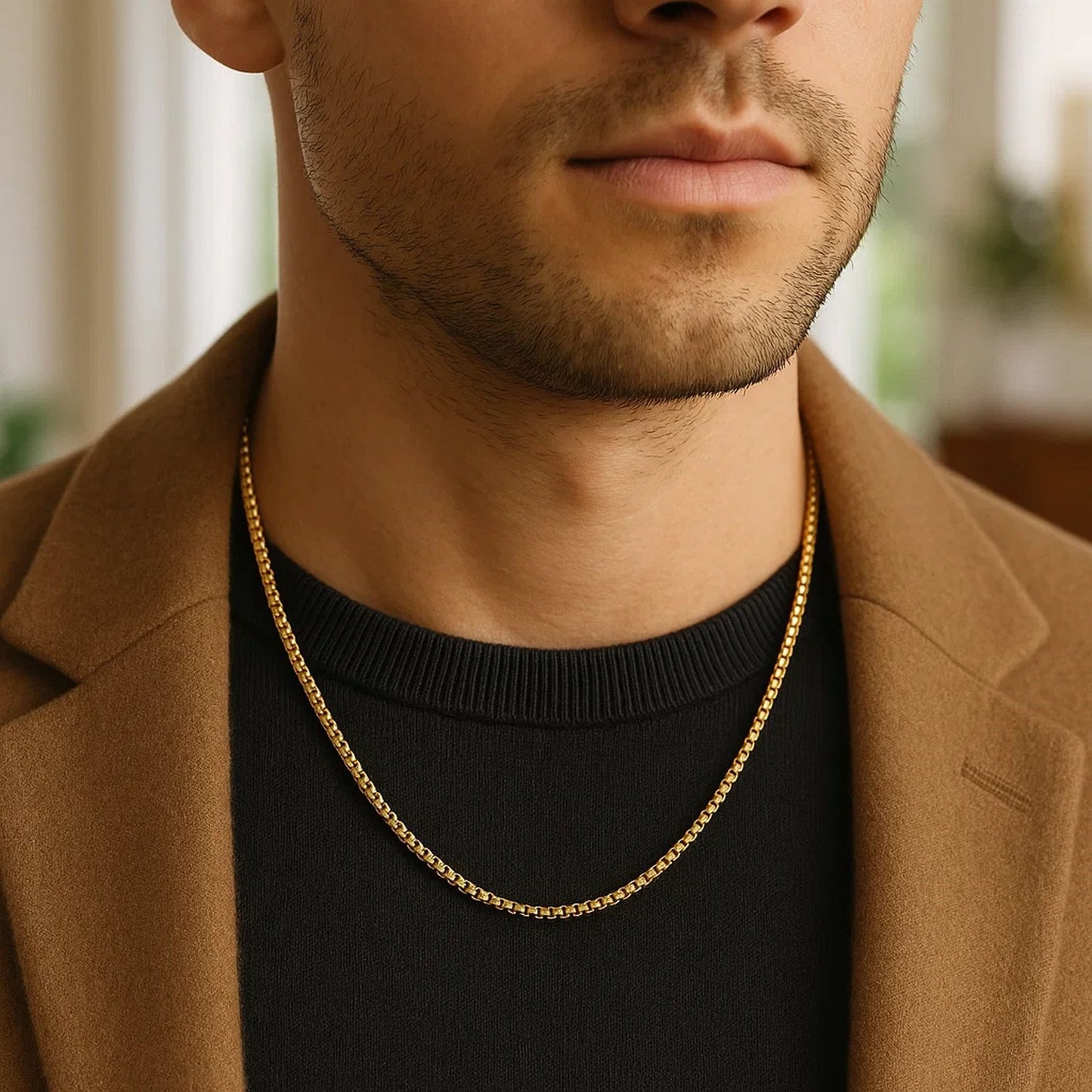 14K Yellow Gold Solid Round Box Chain (1.6 mm)