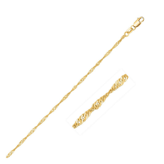 10K Yellow Gold Singapore Chain (1.50 mm)