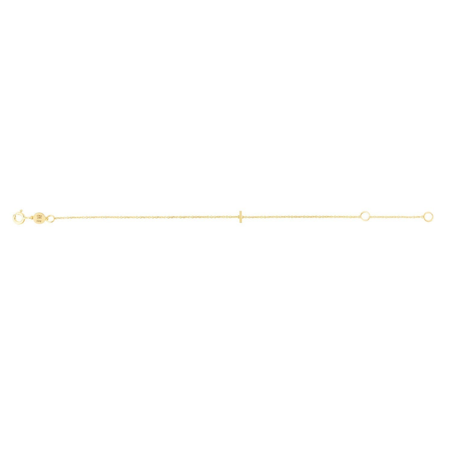 14K Yellow Gold Women's Mini Initial I Bracelet – 7 Inches – 14K Gold